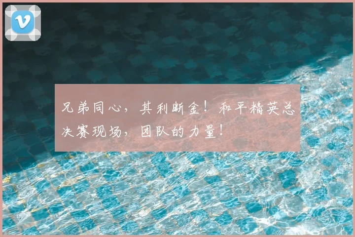 兄弟同心，其利断金！和平精英总决赛现场，团队的力量！